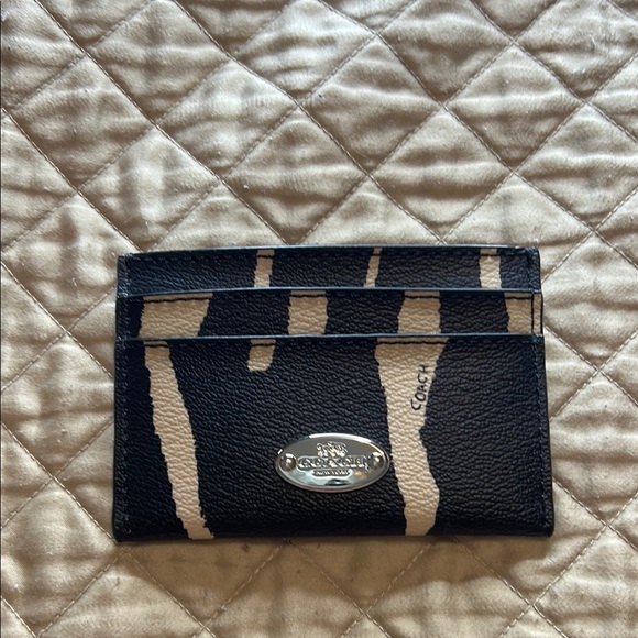 Coach Black and Tan Card Holder - Picture 1 of 4